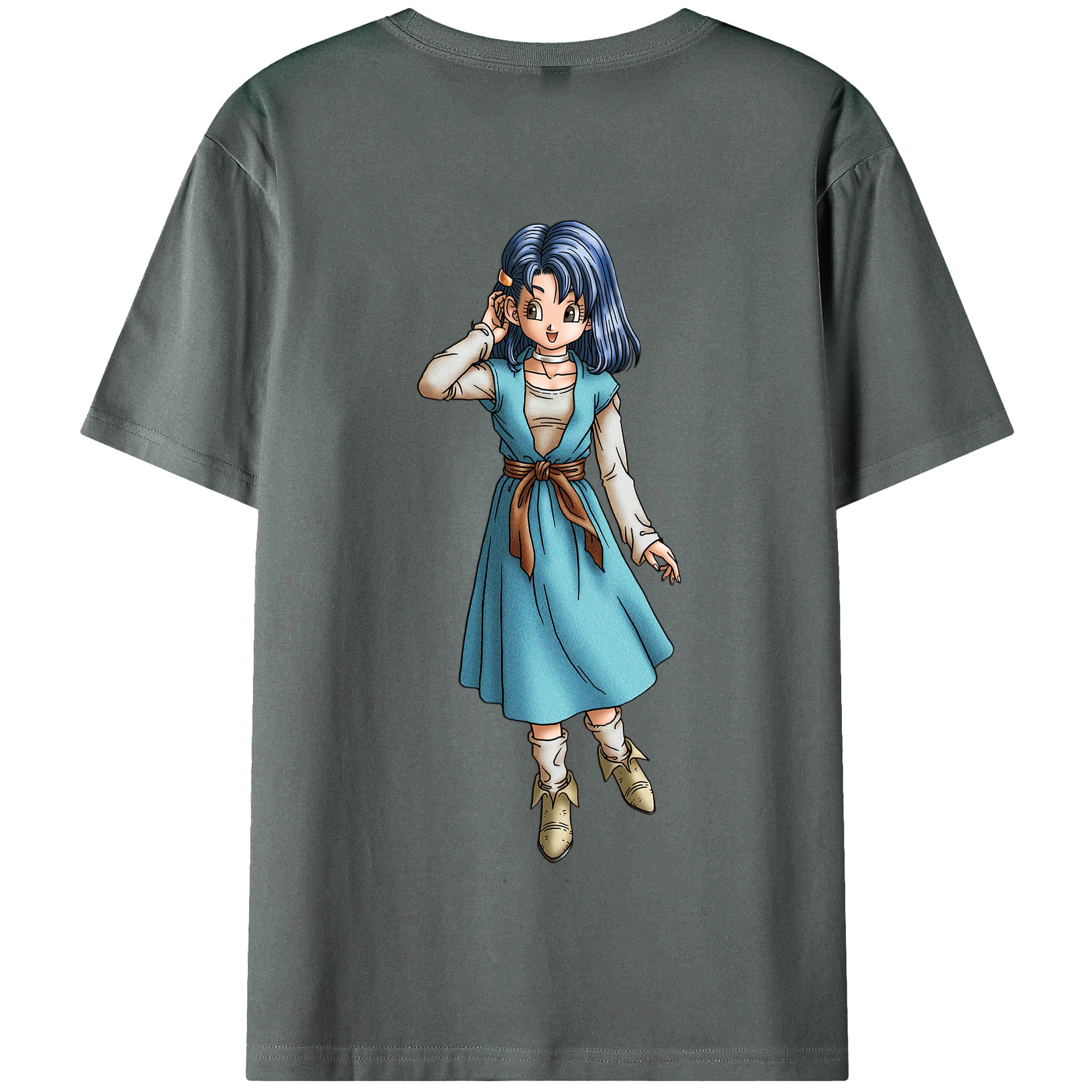 （画像用） ドラゴンクエスト Doragon Kuesuto Dragon Quest 綿100％半袖Tシャツ（背面プリント）